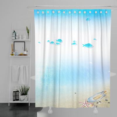 China Viable Wholesale Full Color Printing Personalized Custom Printed Shower Curtain Bathroom Shower Curtain for sale