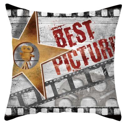 China PORTABLE Film Series Pillow Cover Vintage Movie Poster Cushion Cover With Old-fashioned Icons Decorative Pillowcases for sale