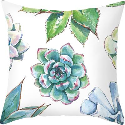 China PORTABLE Green Succulent Plants And Cacti Pillow Case Linen Decorative Pillow Covers 18*18 Customized Throw Pillow for sale