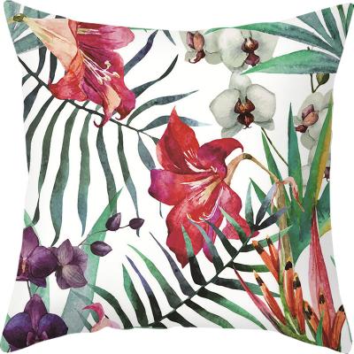 China PORTABLE Customize Tropical Palm Tree Hug Pillowcase Plant Amazon Flower Cushion Cover Pillow Canvas Case for sale