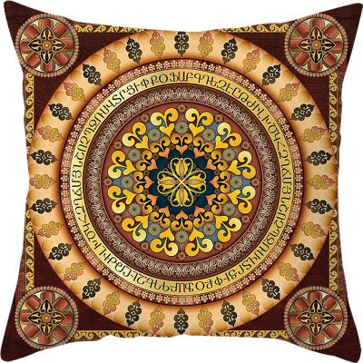 China PORTABLE Geometric Moroccan Colored Flower Printed Canvas Cushion Cover Bohemian Peach-Skin Sofa Pillowcases for sale