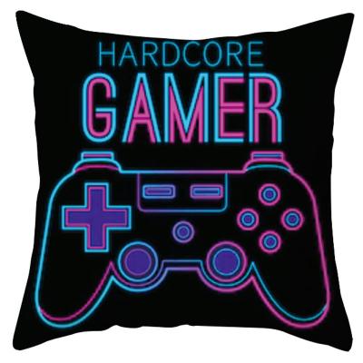 China PORTABLE color printed handle series pillow canvas case game handle peach skin sofa tile cover set for sale