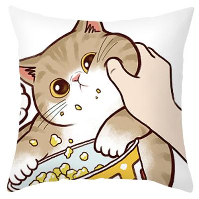 China PORTABLE Single Soft Linen Decorative Pillow Case Cat Home Room Hotel Quality Pillow Cover Warm Animal Style Cat Pillow Cover for sale