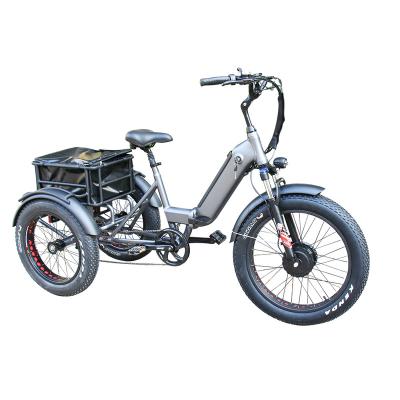 China Kuake 2022 new design 3 wheel 48V 250W 500W affordable foldable electric tricycle bike for sale