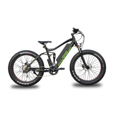 China Cheap price aluminum alloy KUAKE 26 inch full suspension mountain bike mtb 10Ah fat electric adult bike 500w 1000w for sale