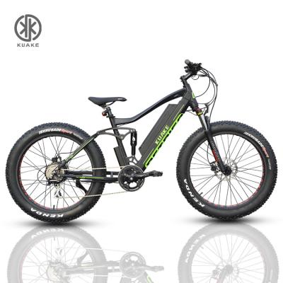 China Aluminum Alloy Kuake 26 Inch 48V 17.5Ah E MTB 840Wh Dual Suspension Electric Mountain Bike for sale