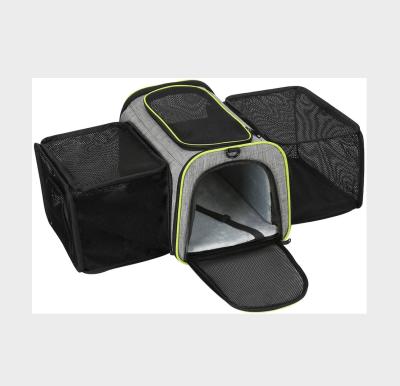 China Airline Approved Expandable Pet Carrier Breathable For Cats And Small Dogs Expandable Soft Sided Foldable Dog Carrier for sale