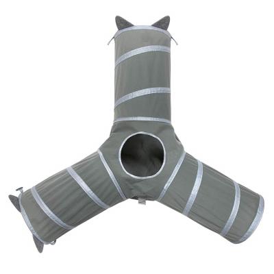 China Wholesale Safety Red Color 3 Way Cat Tunnel Pet Toy Tube for sale