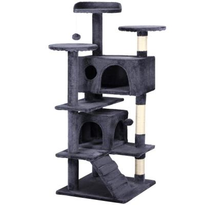 China Hot Selling High Quality Cat Cat Room Striping Cat Tree Large Post Tree Housing Lap Cat Hammock Large Tree for sale