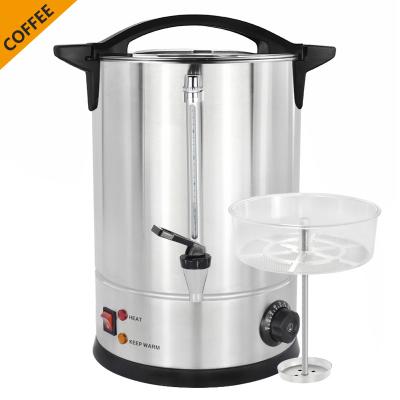 China Keep Hot 8L-45L Commercial Grade Stainless Steel Coffee Maker 10 Liters And Hot Water Heater Urn Pot For Catering And Restaurants for sale