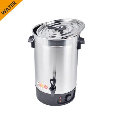 China Keep Warm 201 Stainless Steel Water Heater Water Kettle Single Wall Hot Water Urn With Faucet for sale