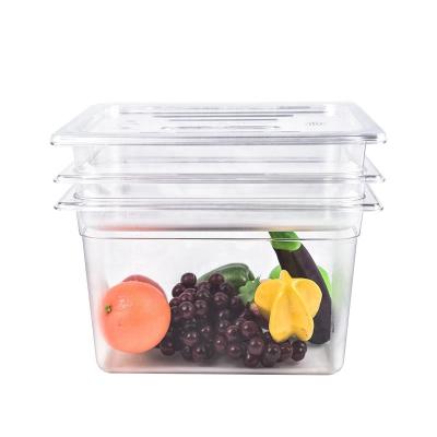 China Grocery Store Rectangle 1/2 PC GN Pan Full Sizes Polycarbonate Fruit Food Container hotel buffet for sale