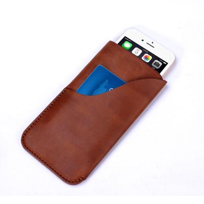 China High Quality Universal Craft Style Wallet Genuine Leather Case Pocket For Card And Mobile Phone for sale