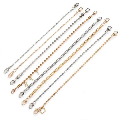 China 2021 Short Stylish Silver Metal Gold Phone Accessories Chain Phone Beaded Strap Wrist Charm for sale