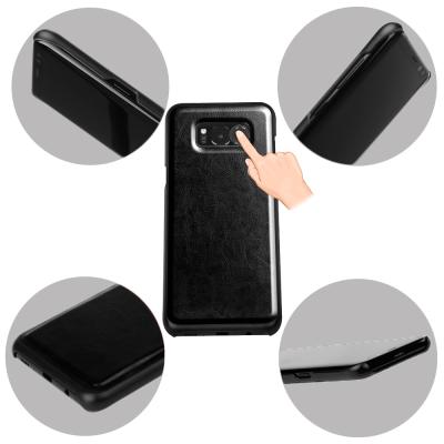 China 2019 New Arrivals Black Anti-fall PU Smartphone Case Shell 2in 1 Detachable Phone Casing For Samsung S8 for sale