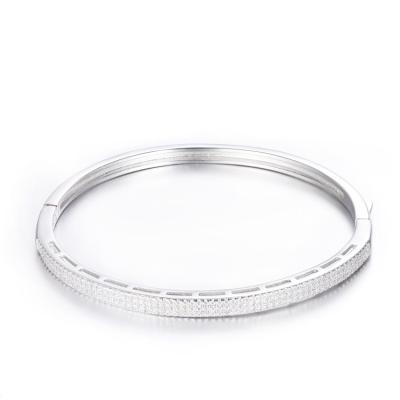 China Factory Direct Jewelry 925 Sterling Silver Fashion Ladies Bangle Bracelet for sale