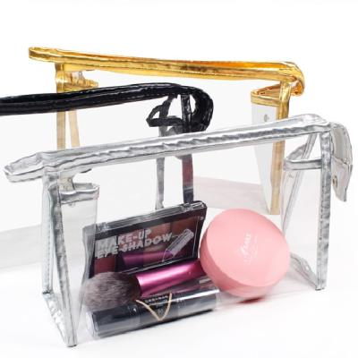 China Fashion oyvb-821 Cosmetic Bag Logo Portable Waterproof Transparent Pvc Makeup Bag Custom Clear PVC Toiletry Travel Bag Wash for sale