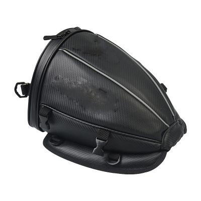 China OYX-004 EVA Pu Waterproof Motorcycle Tail Bag Waterproof Anti-Slip Zippers Saddle Bag Motorcycle Bags Carbon Fiber Pattern for sale