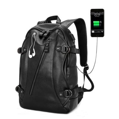 China With USB fashion leather laptop backpack oybp-9846 for men fashionable PU backpack with USB charging port for sale