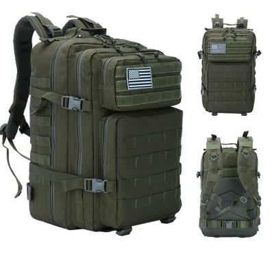 China Vintage Hot Selling Custom Outdoor Waterproof Survival Army Bag Black Military Tactical Rucksack for sale