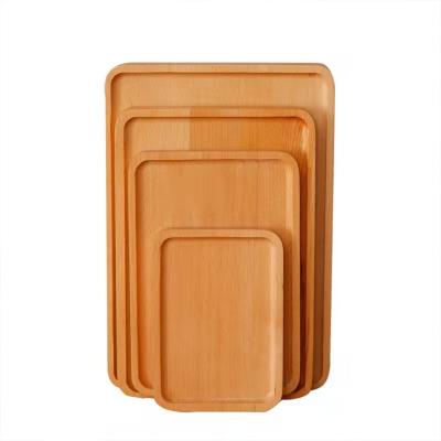 China For Hotel Beech Ebony Walnut Serving Trays, Rectangular Wooden Breakfast Tray, Tea Snack Dinner Serving Dish Wooden Serving Tray for sale