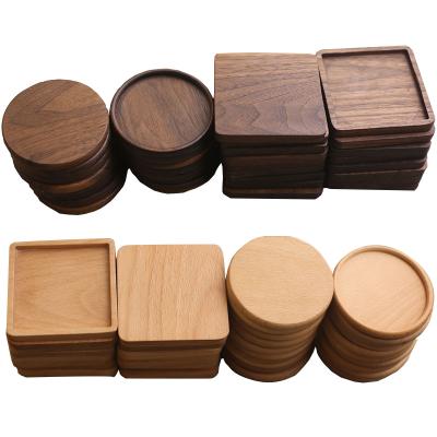 China Wholesale Custom Viable Natural Round Thin Beech Natural Round Thin Beech Single Empty Tea Coffee Cup Tea Coffee Cup Bamboo Wooden Coaster for sale