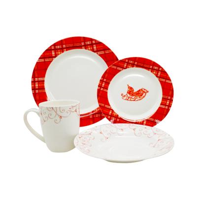 China 16pcs Bone China Western Dinner Set Dishes Set Tableware Luxury Breakfast Dishes for sale