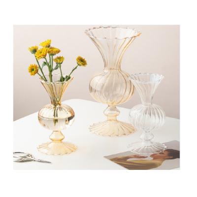 China Living room simulation flower competitive price glass flower vase in hotel CLASSIC creative props flower arrangement decoration for sale