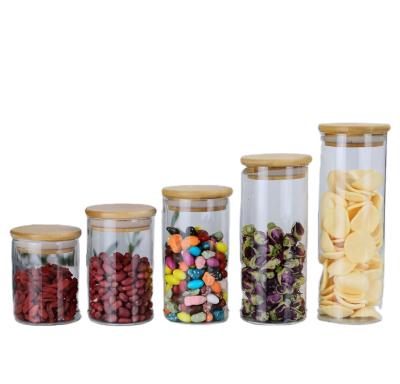 China Viable Professional Supply Kitchen Storage Glass Reusable Clear Bottles Jars Container Storage Bottle for sale