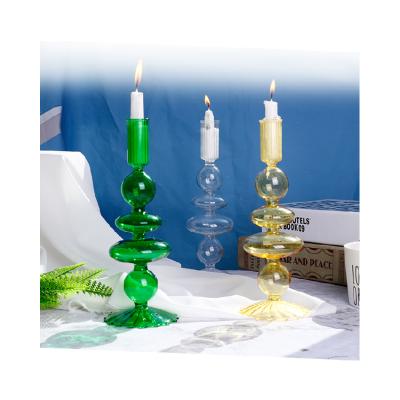 China Nordic high quality home office living room decoration factory price decoration glass candle holder for sale