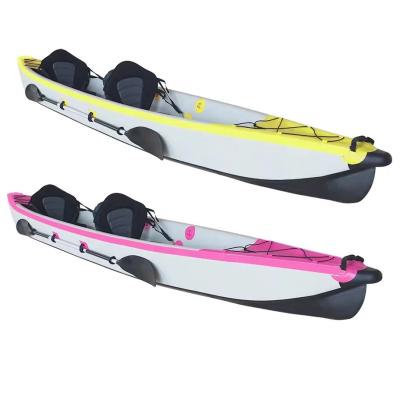 China PVC & Hot Selling Amazon Tandem Kayak Portable Cruising Inflatable Kayaking Boat 473cm Multi Colors Drop Stitch for sale