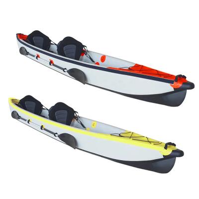 China PVC & Hot Selling Amazon Tandem Kayak Portable Cruising Inflatable Kayaking Boat 473cm Multi Colors Drop Stitch for sale