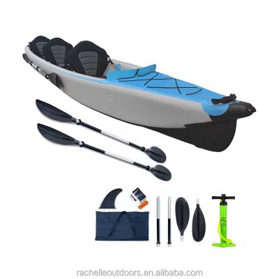 China PVC & Drop Stitch OEM Wholesale Customized Inflatable Pontoon Boats FishingRowingKayak With Seat And Paddle for sale