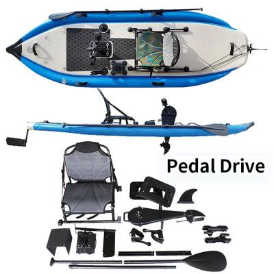 China Portable SUP Drop Stitch Floor PVC Wall 335cm Air Drop StitchBoards with Lightweight Inflatable Pedal Foot Pedal Board for sale