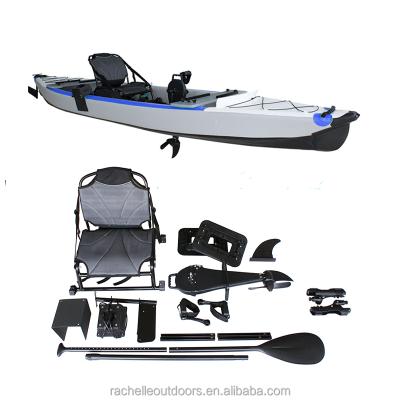 China PVC & Drop Point Rachelle Factory CustomInflatable Pontoon BoatSit On Top Foot Pedal Kayak Canoes For Fishing And Recreation for sale