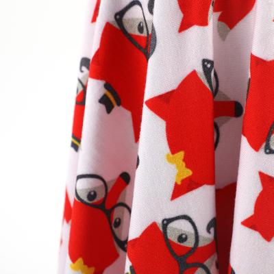 China Other Online Shopping Mr Fox Jersey Elastic Organic Bamboo Textile Kid Garment Fabric for sale