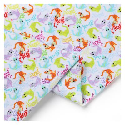 China Other Sustainable Dinosaur Spandex New Product Cartoon Bamboo French Terry Fabric for sale