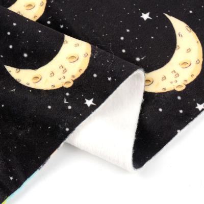 China Other Kids Night Sky Moon Stars 4 Way Stretch Polyester Spandex Fabric For Blanket for sale