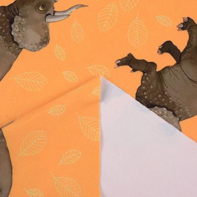 China Other medium weight rhinoceros pattern polyester elastic dty brushed jersey fabric for sale