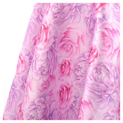 China Other New Arrival Smooth 90gsm Woven Poly Textile 100 Elegant Floral Chiffon Fabric for sale