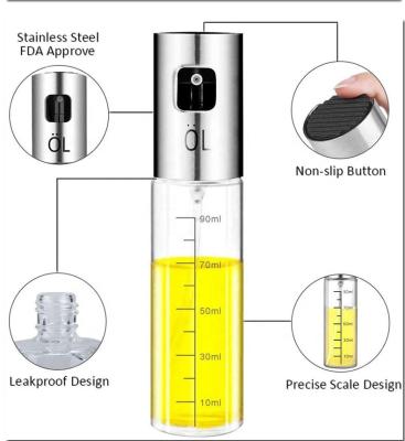 China Viable Mister Transparent Vinegar Oil Sprayer Dispenser 100ml Olive Oil Sprayer Spray Bottle 2 Pack For BBQ For Cooking for sale