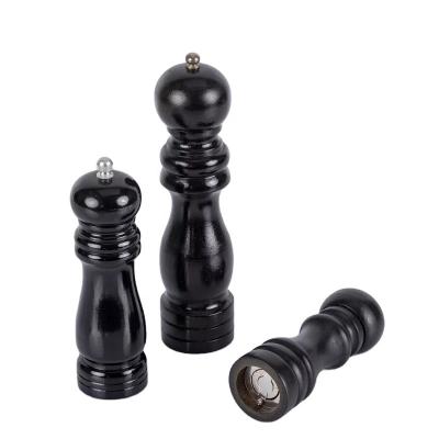 China Professional Black Stocked Wooden Pepper Grinders by Mills Shaker Manual Salt and Pepper Grinder for sale