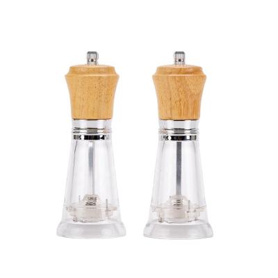 China Original Salt Grinder Adjustment Visual Acrylic Grinder Rechargeable Salt and Pepper Grinder for sale