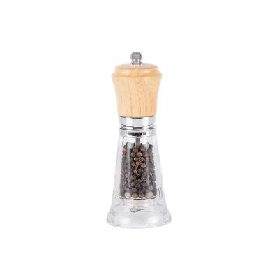 China Stocked Mini Original Pepper Grinder Salt Mill Salt and Pepper Grinder With Transparent Visible Bin for sale