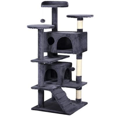 China New Design Cheap Viable Cat Scratcher Cat Tree Condo Scratcher Wooden Cat Tree Luxury for sale