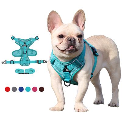 China Reversible Quick Release Sublimation High Quality Neoprene Adjustable Reversible No Pull Dog Harness Custom Luxury Dog Leash Harness Collar for sale