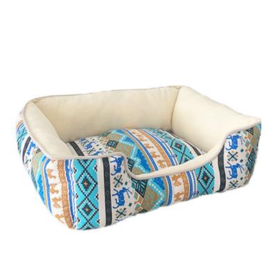 China Travel Waterproof Washable Luxury Ultra Soft Dog Bed Rectangle Pet Bed Cat Bed for sale