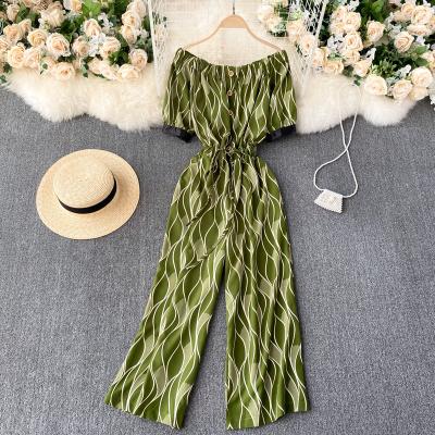 China Summer QUICK DRY Overalls Women Loose Pant Tops Print Fashion Design Stylish Overalls for sale