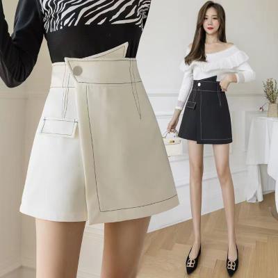 China Women Summer Short Skirt Fashion Anti-static Hot Selling Design Button Up High Waist A Line Skirt for sale