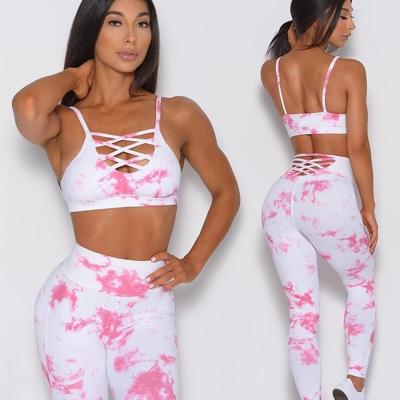 China High Quality Breathable Sportswear Suit Multicolor Fitness Running 2 Piece Yoga Pants And Bra Set for sale